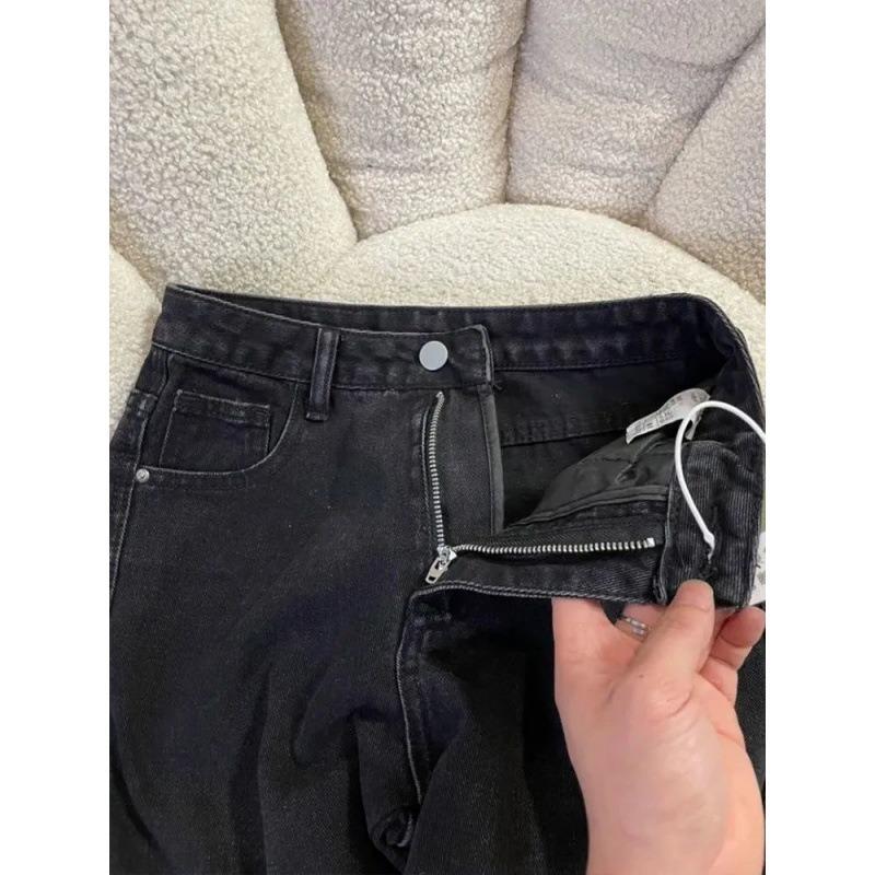 Black and Gray Spice Girl Tooling Micro-flared Pants Women's Winter New High-waisted Slim-fitting Versatile Floor-mopping Trousers