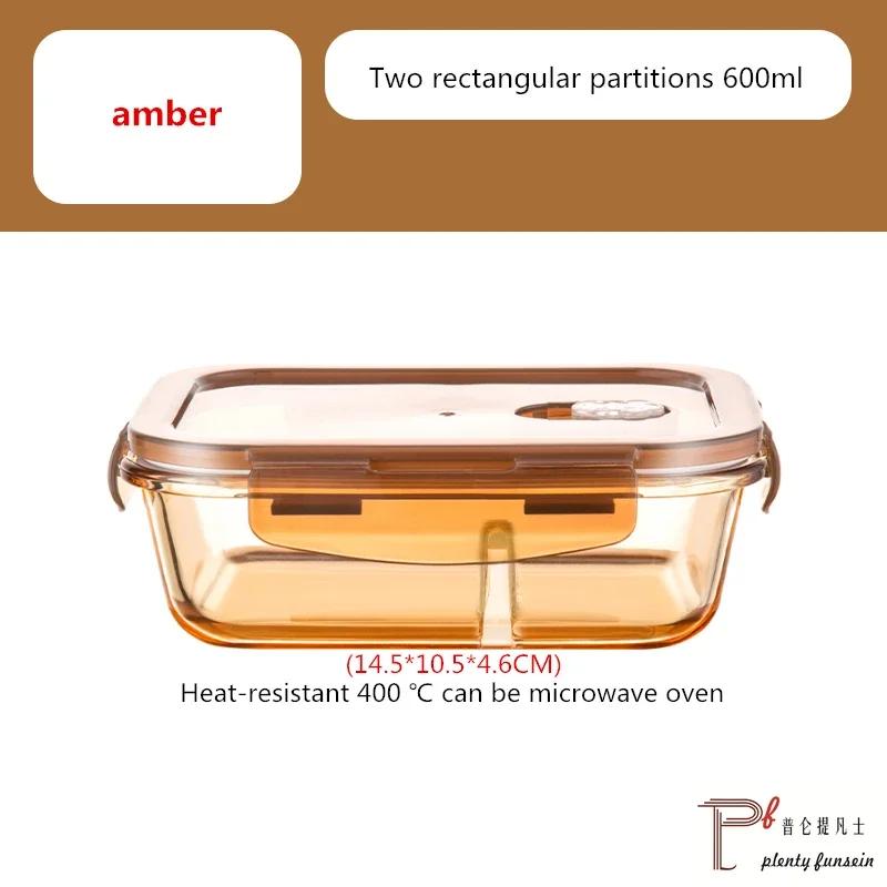 Glass Fresh-Keeping Box, Microwave Oven Heating Special Bento Box, Lid Lunch Box