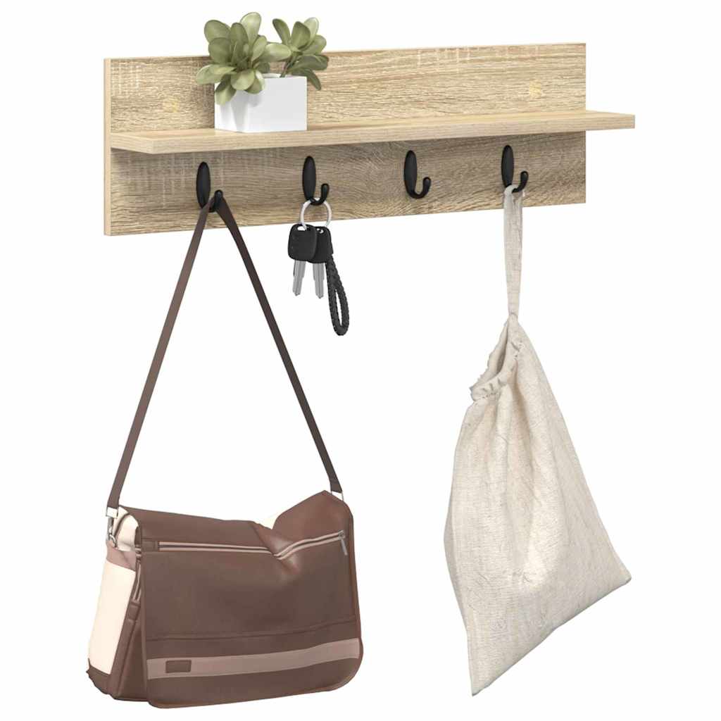 Wall Mounted Nightstand Sonoma Oak 60 x 10.5 x 18 cm
