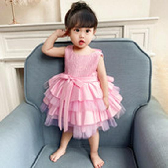 Children's Lace Long Sleeve Puff Dress - Baby's 1st Birthday/Baptism Gift for Girls 2025