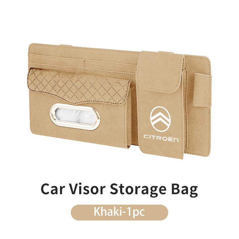 

Car Sun Visor Tissue Glasses Card Ticket Pouch Storage Organizer For Citroen C4 C3 C5 C1 C2 C6 C4L DS3 DS4 Berlingo Picasso