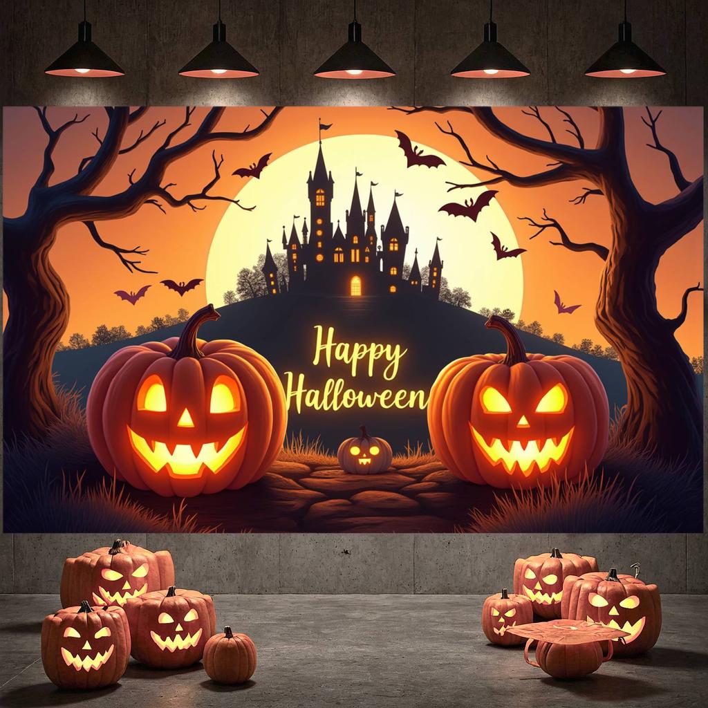 Event Banner Full Moon Halloween Party Banner Spooky Banner Halloween Decor For Fall Festival Outdoor Event Indoor Party
