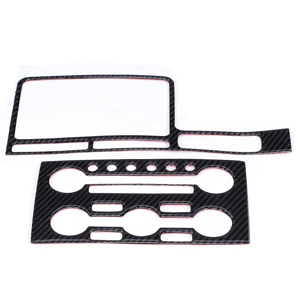 2Pcs Set Carbon Fiber Central Control Navigation Trim RightHand Drive Fit for Nissan GTR R35 0816