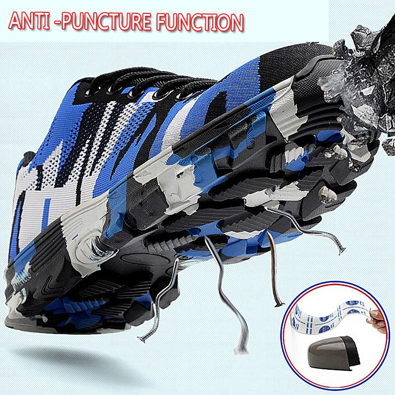 Sicherheitsarbeitsschuhe, pannensichere Schuhe, Stiefel mit Stahlkappe, atmungsaktive Arbeits-Sneaker in Tarnfarben für Herren