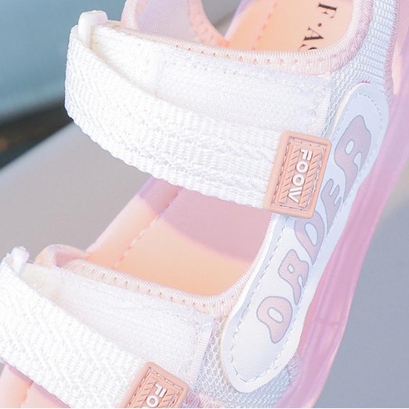 Girls' Sandals Summer Fashion Soft Bottom Middle School Children's Sports Student Princess Open Toed Children's Beach Shoes