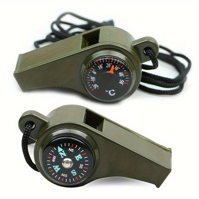 Outdoor Notfall Überlebenspfeife mit Kompass Thermometer für Camping Werkzeuge Wander Abenteuer Langlebige Ausrüstung