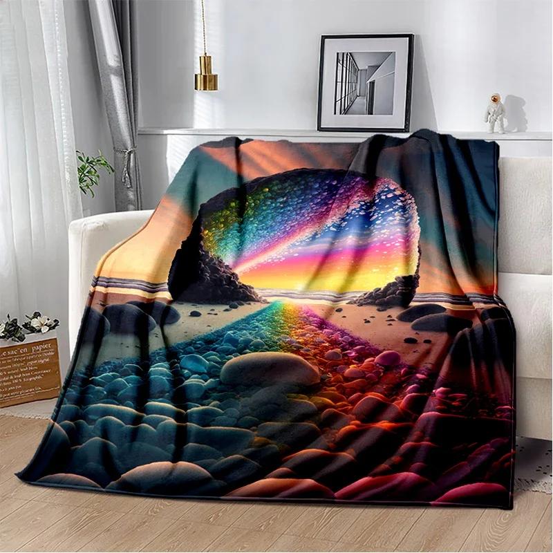 Weiche Bunte Kieselsteinweg Überwurfdecke Naturinspiriertes Design für Zuhause Schlafzimmer Bett Sofa Abdeckung Kinder Neuer Stil