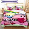 3pcs Kirby Cover Set - Personalized Name, HD Printed Bedding with 1 Cover and 2 Pillowcases - Perfect for Home Decor, Easy Care
