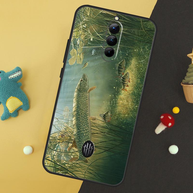 Pike Fish Fishing Lure Case For ZTE Nubia Red Magic 8 8S 9 Pro Plus RedMagic 6 7 Pro 6S 7S Pro 5S 6R 5G Back Cover