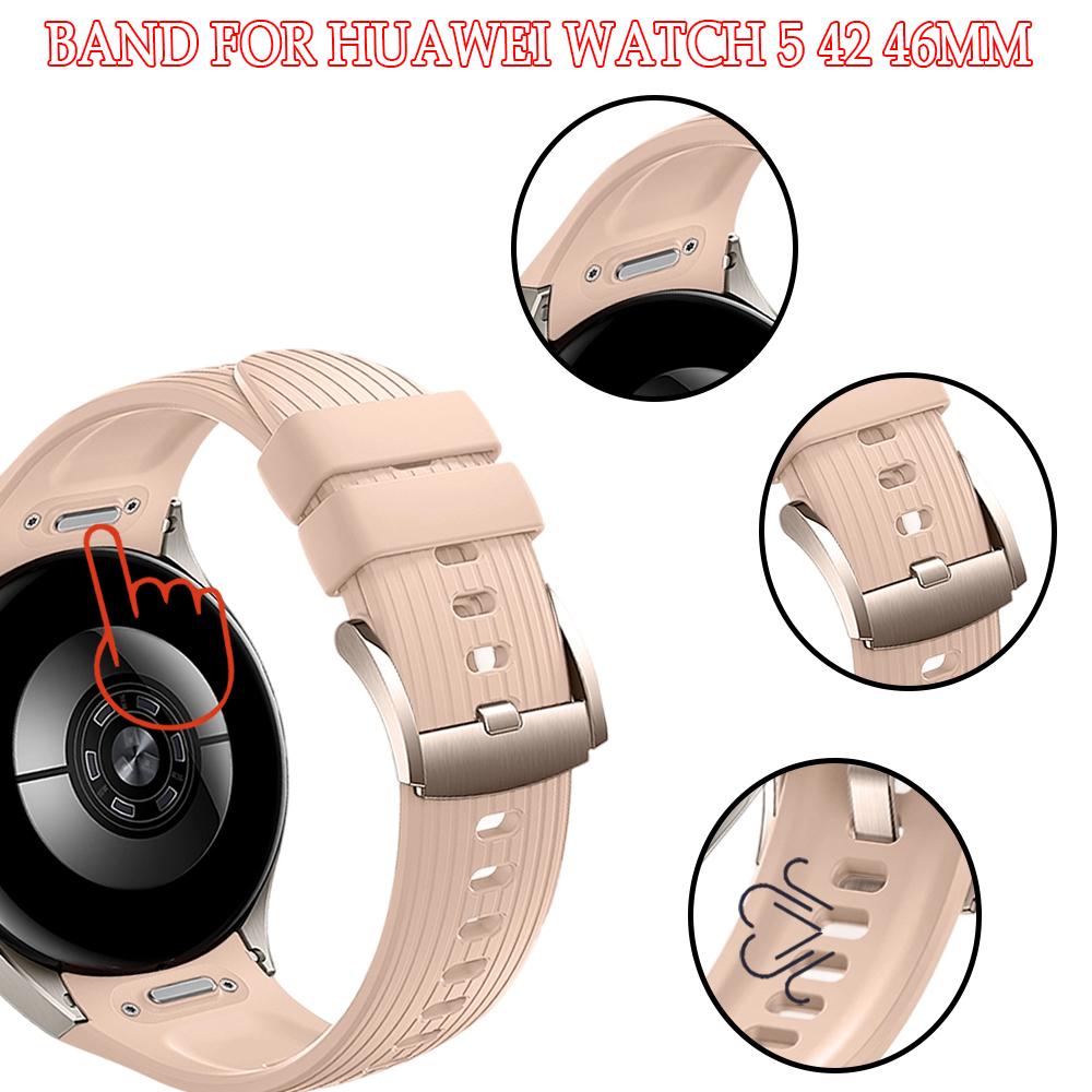 Cinturino per Huawei Watch 5 46 42mm Silicone a Sgancio Rapido a Pressione Sostitutivo Cinturino da Polso per Huawei Watch 5 42/46mm Uomo Donna Cinturino