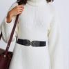 PU Leder Taillenband Elastischer Taillenformer für Damen Mädchen Stilvoller Breiter Gürtel Taillenornament für Modische Dame
