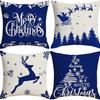 Living Room Christmas Decoration Pillowcase Nordic Style Christmas Tree Printed Cushion Festive Atmosphere Household Supplies