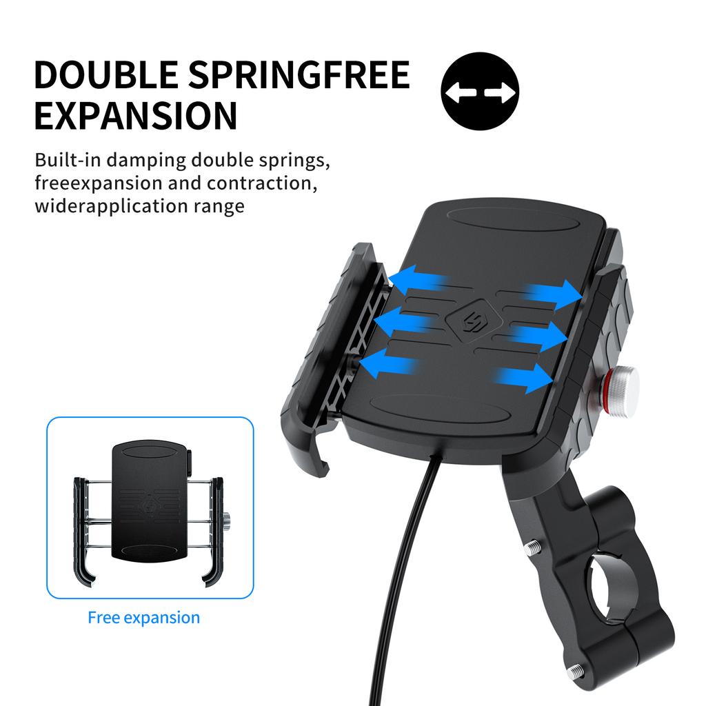 15W Phone Wireless Charge Bracket Extension Bracket Black A For Moto Scooter