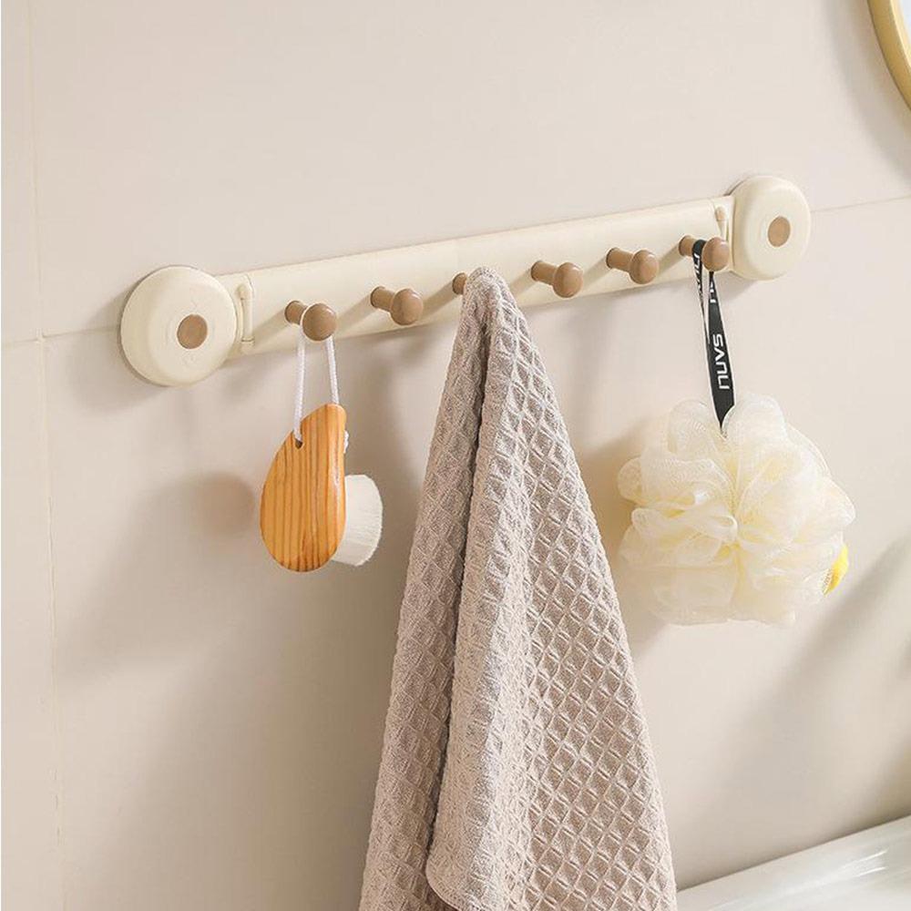 Multi-Purpose Storage Hooks 6 Hooks Bathroom Towel Rack Durable Kitchen Storage Hook  Accessories