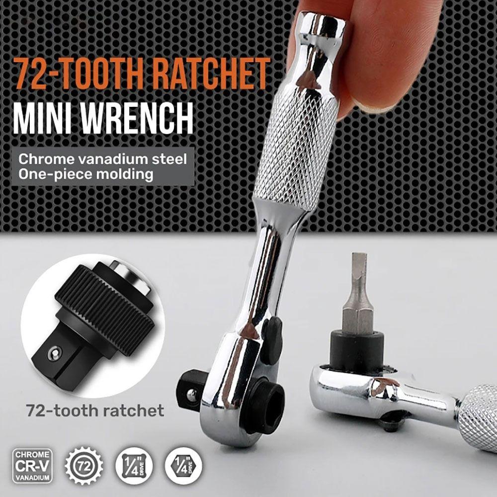1Pcs 14 Drive Torque Spanner Mini Hand Tool Durable Ratchet Wrench  For Tightening Tasks