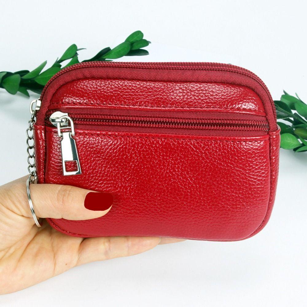 New PU Leather Women Mini Wallet Fashion with Zipper Coin Purse Keychain Wallet Bag Small Purse Short Wallets