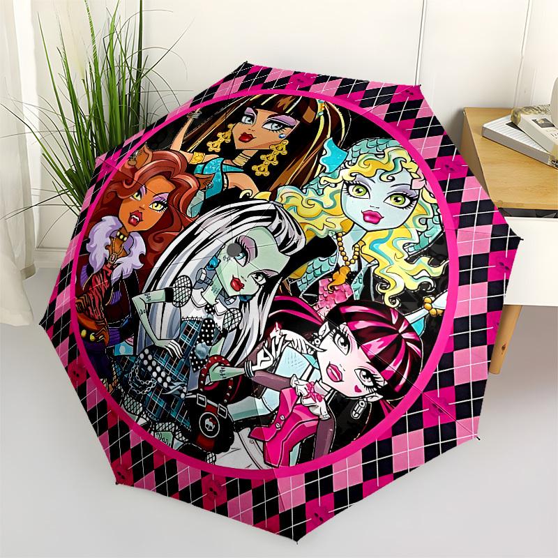 

Monster High, Party ThemeThemed Automatic Opening and Closing umbrella 8 Ribs, Suitable for Leisure and Going Out, Outdoor Accessory, Goth