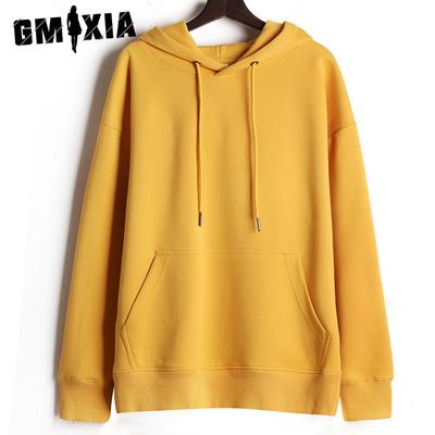 Solid Color Hoodie Double Sided Cotton Drop Shoulder Loose Style Shoulder Hoodie Multi-color Fruit