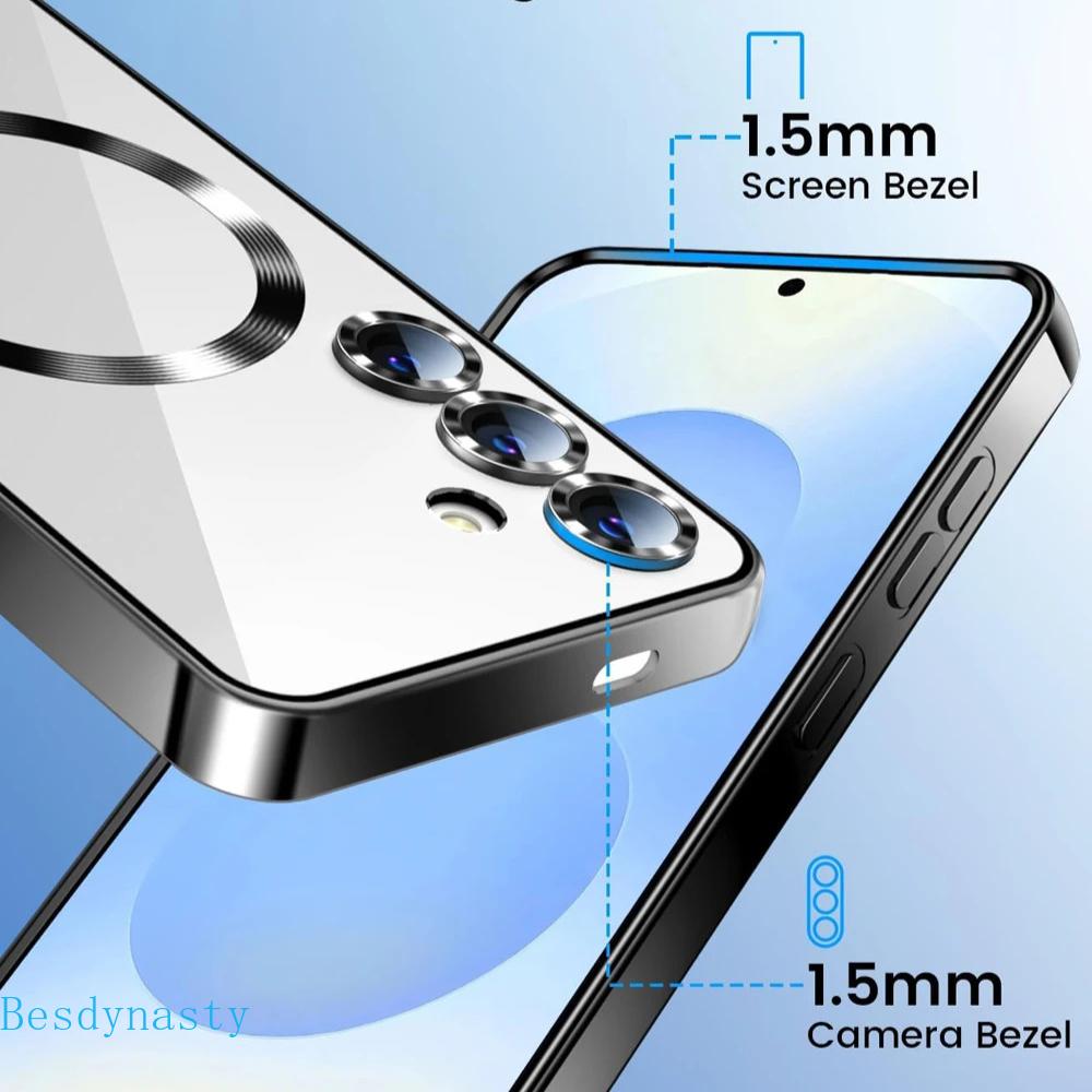 Plating Magsafe Magnetic Case For Samsung Galaxy S25 FE S24 S23 Ultra A56 A36 A26 A55 A54 A17 A07 A16 A35 A15 A14 A05 A05S Cover