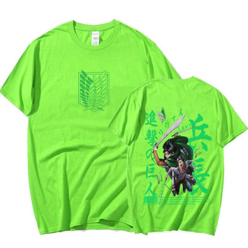 Tricou cu anime japonez Attack on Titan Manga Levi Ackerman Shingeki No Kyojin Tricou unisex casual din bumbac cu mânecă scurtă
