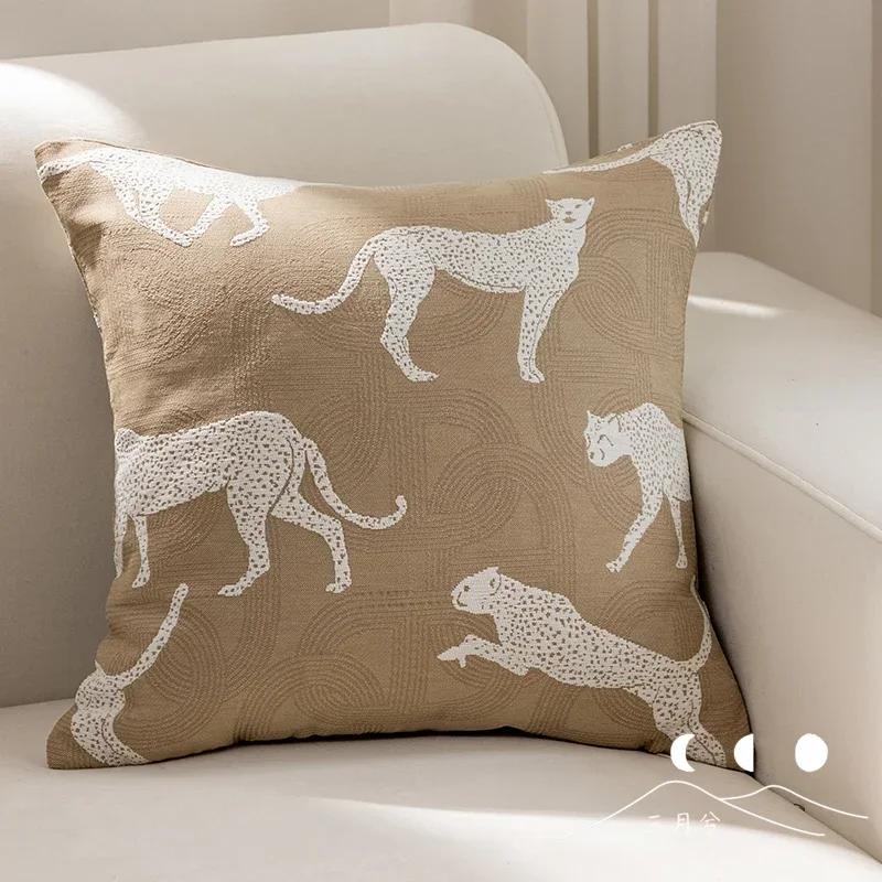 Light Luxury Sofa Pillow Cover New Chinese Modern Minimalist Model Room Decoration Pillow Backrest Headboard Cushion Cover
