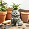 Geburtstagsgeschenk Neuheit Lustiger Katzen-Blumentopf Harz Mittelfinger Kätzchen Blumentopf Stein-Optik Heimdeko Stirnrunzelnder Blumentopf für Sukkulenten,