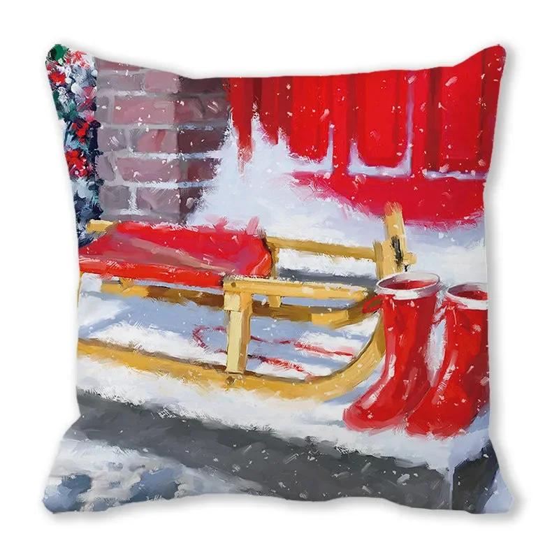 Merry Christmas Pillow Case Sofa Cushion Covers Xmas Party Decorative Pillowcases Happy New Year 2024 Navidad  Gifts