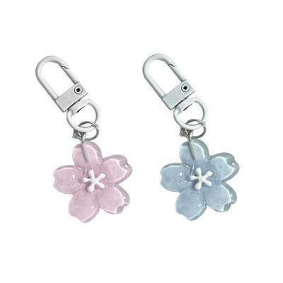 10Pcs Resin Sakuras Keyring Charm Cherry Blossoms Pendant Keychain Stylish Flower Key Accessory for Everyday Use