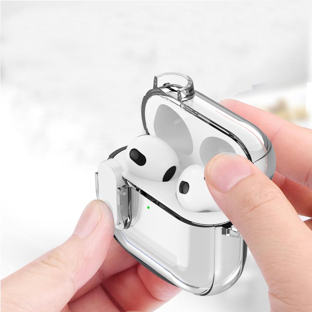 Applicable To airpodsPro1 Apple 1/1 Bluetooth Protective Case with Switch Lock Transparent TPU Anti-drop Earphone Case