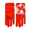 Christmas Festive Gloves Red Fur Glove White Furry Cuff Velvet Christmas Costume Accessory