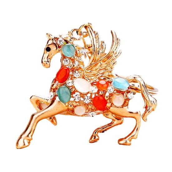 Horse Keychain Sparkling Rhinestone Keyring with Sparkling Rhinestones Inlaid Decorative Good Fortune Key Chain Holiday Accessory