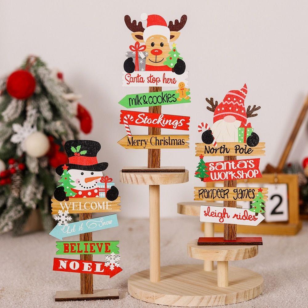 New Wooden Christmas Wooden Ornaments DIY Gifts Snowman Desk Ornaments Merry Christmas Crafts Xmas Decor Christmas