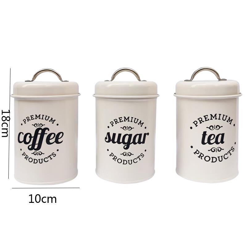 Wutuo Vit Metall Te-, Kaffe- & Godisburkar med Bambulock