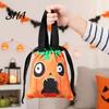 Halloween Candy Bag Pumpkin Ghost Tote Bag, Trick or Treat with Durable Or Double Side Print, Sturdy Reusable Party Favor Gift for Kids Pouch