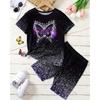 Girls' 3D Graphic Butterfly T-shirt & Shorts Set Short Sleeve Summer Spring Sports Fashion Daily Kids 4-12 Years