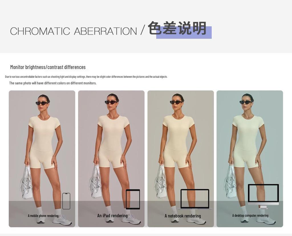 Damen-Jumpsuit mit überkreuztem Rücken und verstellbaren Trägern: Rundhalsausschnitt, Enganliegend, Po-Hebende Shorts, Yoga-Bodysuit (Modell 2701)