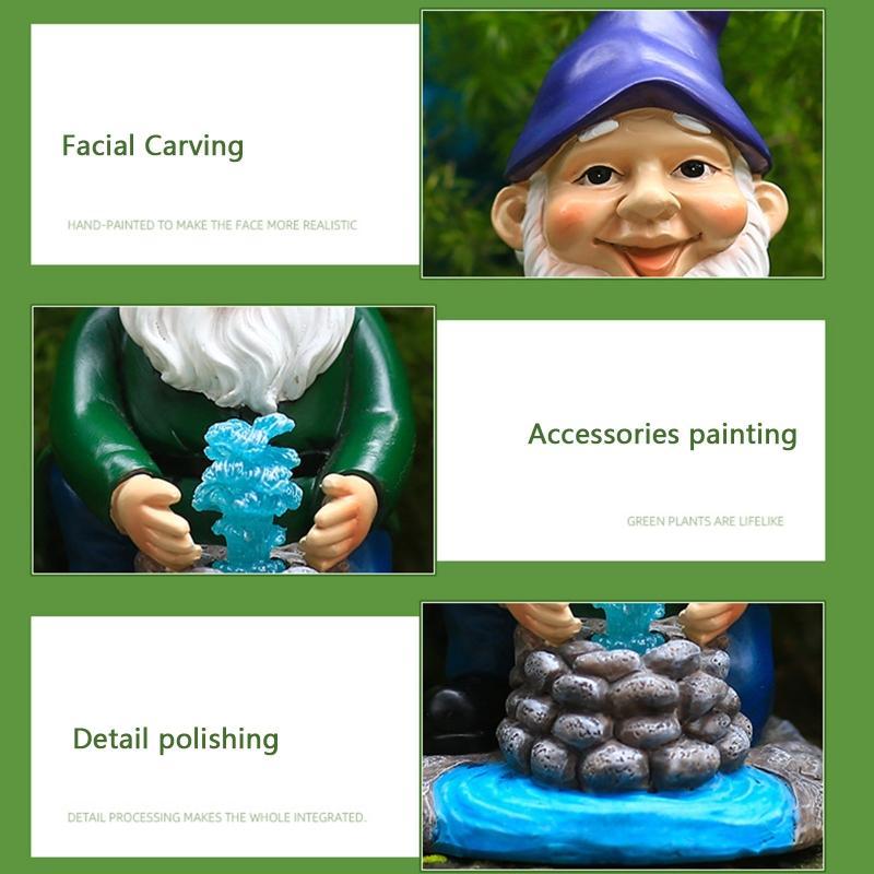 Garden Gnome Statues Outdoor Decoration Resin Solar Light Outdyoor Statue Led Garden Decoration Windproof Lamp Ornaments