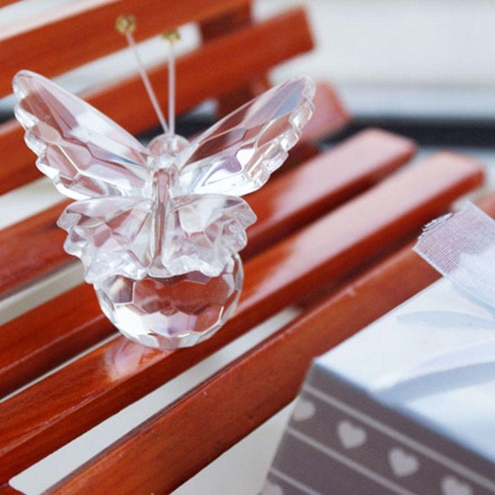 Vivid Crystal Butterfly Cute Crystal  Crafts Simple Miniature Figurines  Home Decoration
