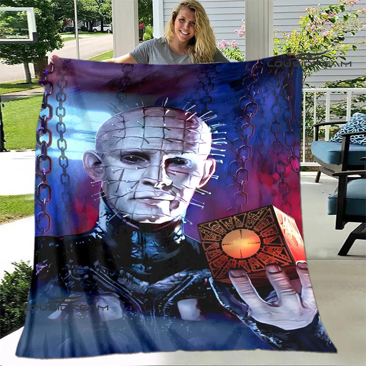 

hellraiser horror movie printed blanket children warm beautiful flannel soft and comfortable home travel blanket birthday gift 100X150CM