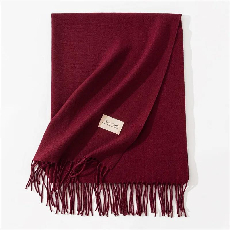 Cashmere Scarves for Women  Winter Shawls Warm Wraps Lady Pashmina Solid Print Blanket Scarf Neck Headband Hijabs Stoles