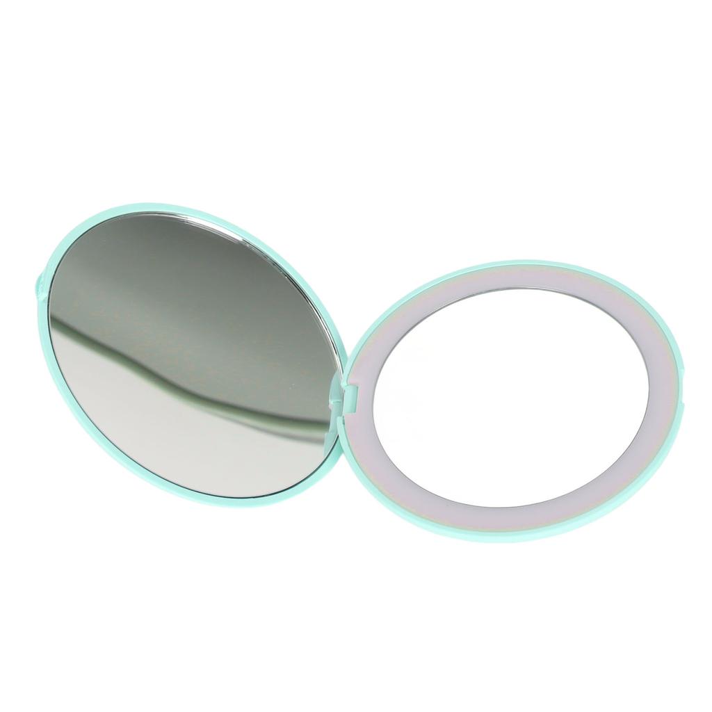 3.5 Inch LED Mirror 1X 10X Magnification Double Sided Makeup Mirror for Home Travel Built In Battery Green