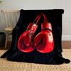 Red Boxing Gloves Artwork for All Seasons Blanket Lunch Break Throw Gift