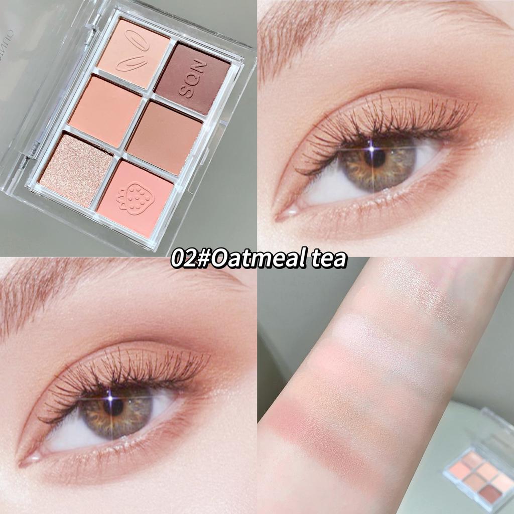 Six-Color Eyeshadow Palette SHAQINUO Matte Earth Colors Brightening Silkworm Pearl Beginner Eyeshadow Comprehensive Palette