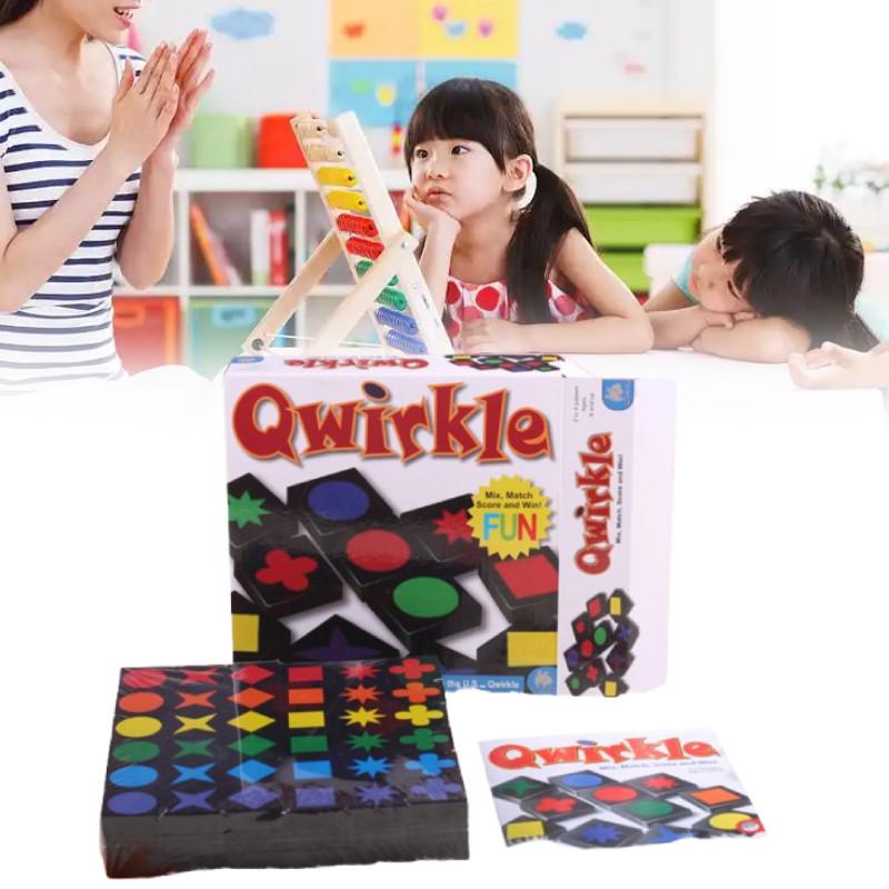 Early Educational Qwirkle Toys Wooden Parent Child Two Player Game Chess Gift