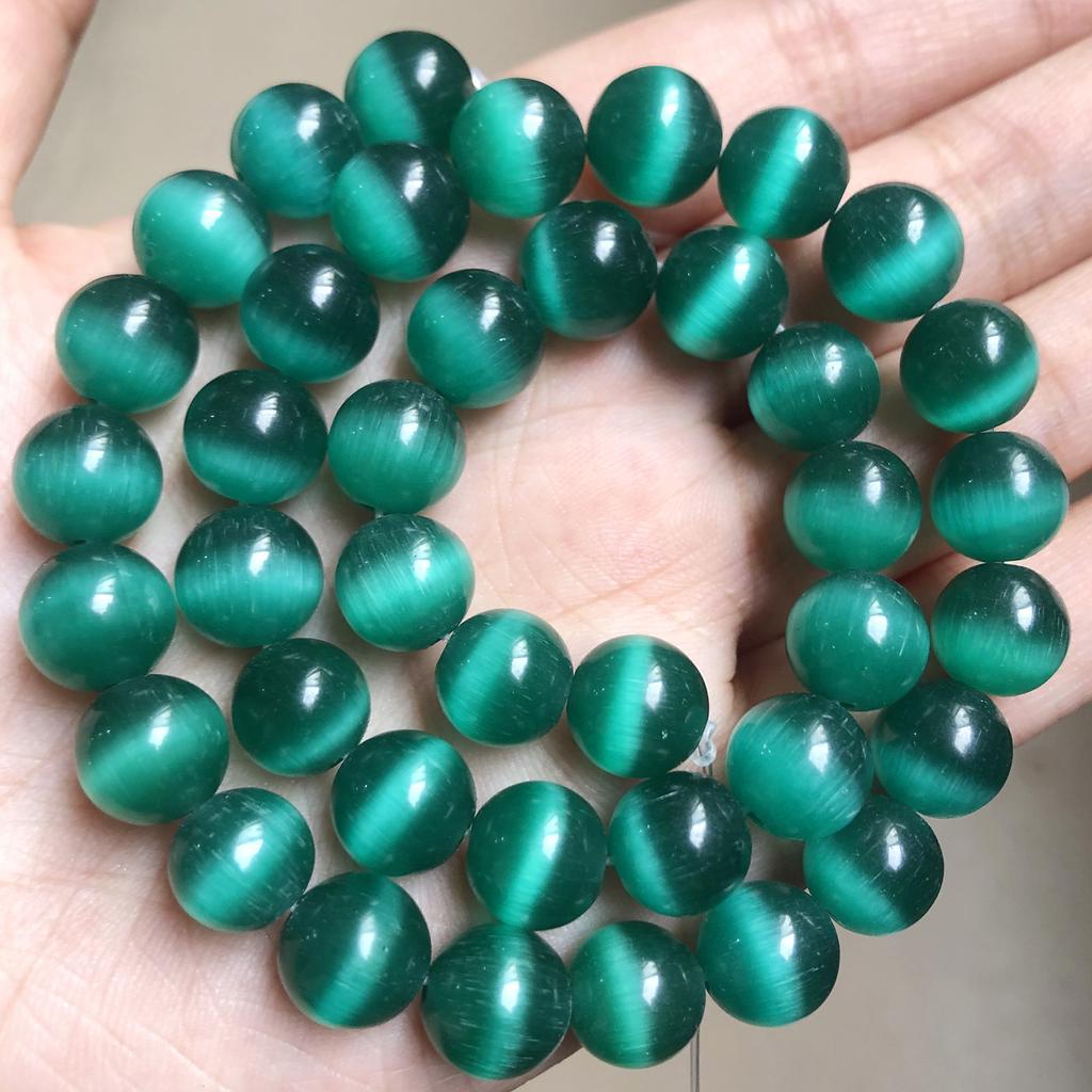 4/6/8/10/12mm Pink Color Cat Eye Opal Beads Natural Stone Glass Loose Beads for Jewelry Making DIY Bracelets Accessories 15''