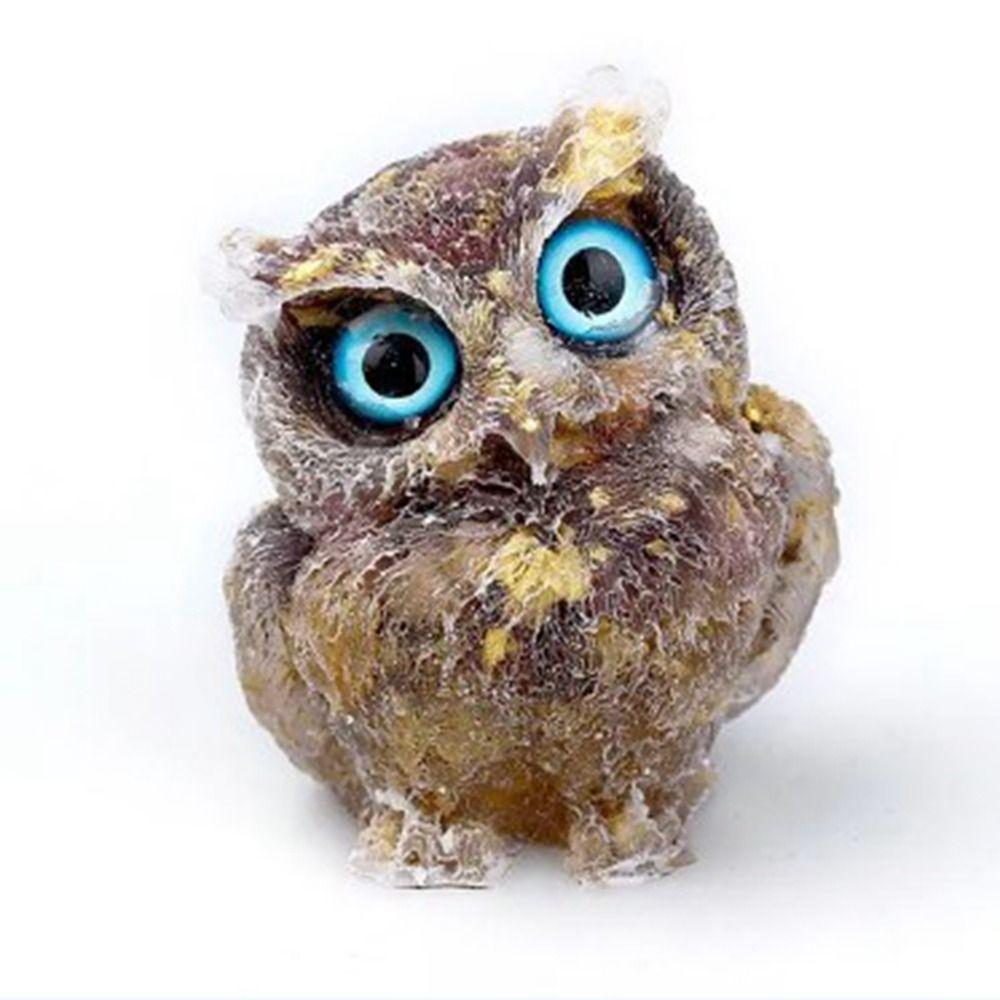 

Owl Shape Crystal Owl Ornament DIY Mini Owl Figurines Funny Natural Gravel Stone Desk 18