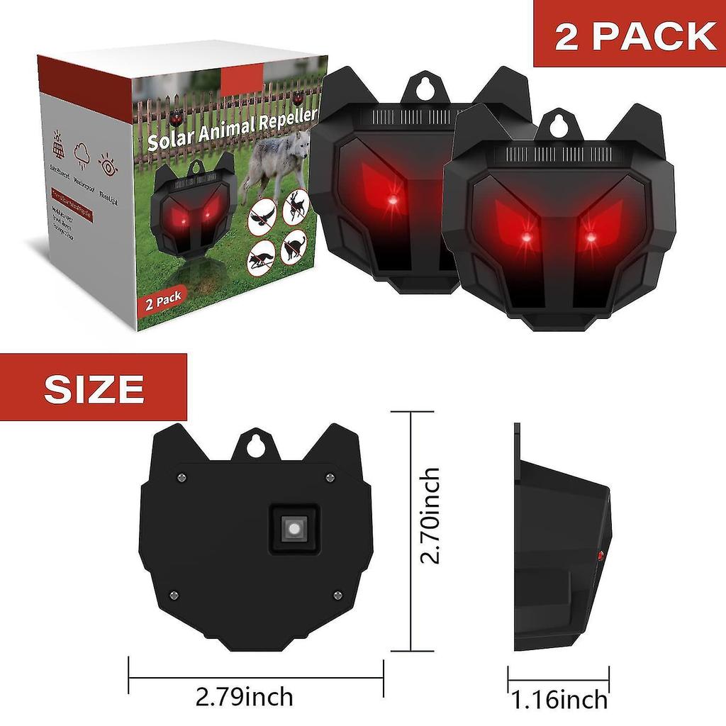 Solar Nocturnal Eye Nighttime Animal Deterrent Devices With Red Led Lights Waterproof Flash Against Cat Repellent Dog Repellent Marten Repellent For G