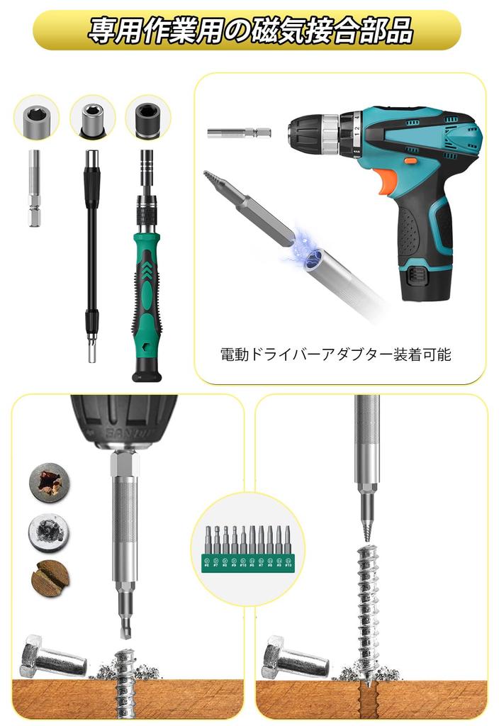 MOVMAO 2025 Precision Screwdriver 145 in 117 Special Tool Kit for DIY Repair Dedicated Case with Green Set, 1, Bits, Torx, Magnetic, Non-Slip Handle,