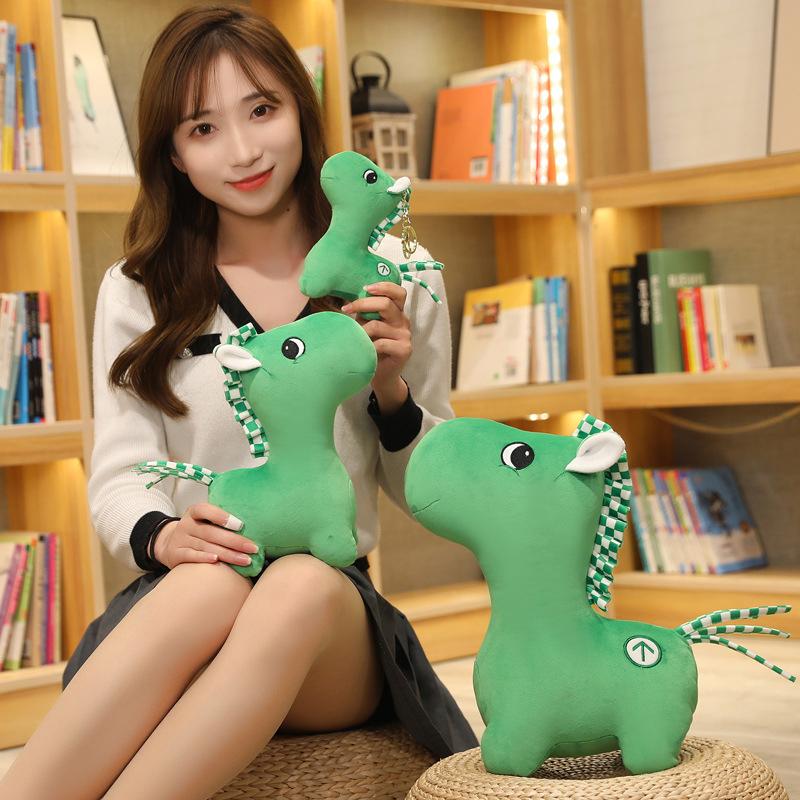 Adorable Green Horse Plush Doll Soft Stuffed Toy Kids Hugging Ornament Birthday Gift