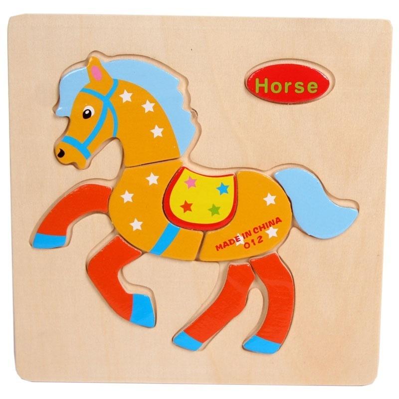 Wooden 3D Puzzle Jigsaw Wooden Toys For Children Cartoon brain teaser Puzzles Intelligence Kids Toys